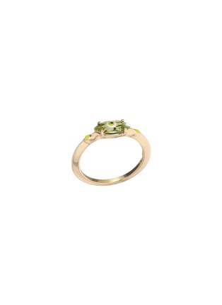 Main View - Click To Enlarge - BEA BONGIASCA - Big Eye 9K Gold Enamel Peridot Ring — EU 50