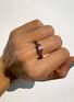 Detail View - Click To Enlarge - BEA BONGIASCA - Big Eye 9K Gold Enamel Amethyst Ring — EU 50