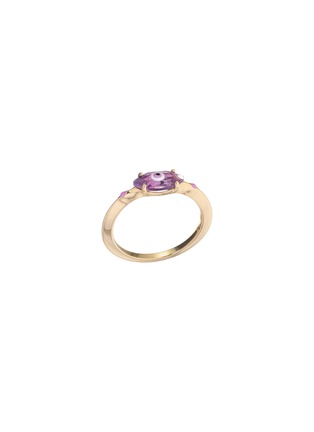 Main View - Click To Enlarge - BEA BONGIASCA - Big Eye 9K Gold Enamel Amethyst Ring — EU 50
