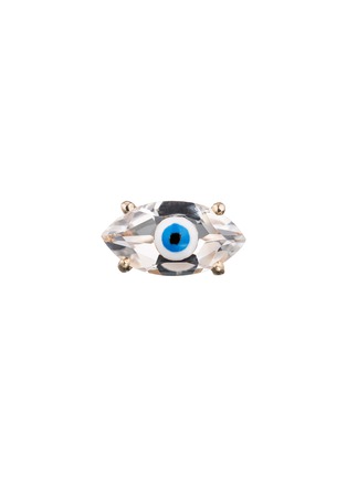 Main View - Click To Enlarge - BEA BONGIASCA - Big Eye 9K Gold Enamel Crystal Single Earring