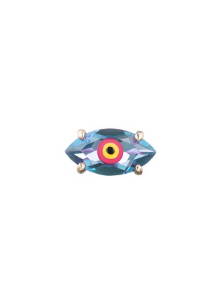 Main View - Click To Enlarge - BEA BONGIASCA - Big Eye 9K Gold Enamel Topaz Single Earring