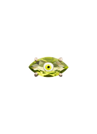Main View - Click To Enlarge - BEA BONGIASCA - Big Eye 9K Gold Enamel Peridot Single Earring