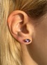 Detail View - Click To Enlarge - BEA BONGIASCA - Big Eye 9K Gold Enamel Amethyst Single Earring