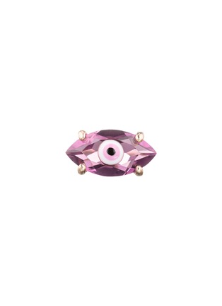 Main View - Click To Enlarge - BEA BONGIASCA - Big Eye 9K Gold Enamel Amethyst Single Earring