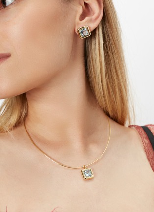 Detail View - Click To Enlarge - BEA BONGIASCA - 9K Gold Topaz Pendant Necklace