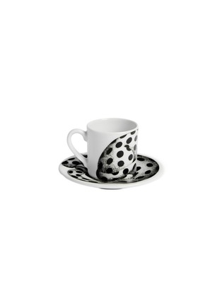 Detail View - Click To Enlarge - FORNASETTI - High Fidelity Pois Porcelain Coffee Cup And Saucer