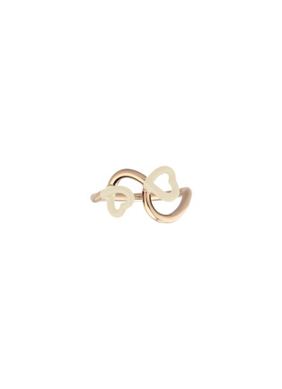 Main View - Click To Enlarge - BEA BONGIASCA - Double Heart 9K Gold Enamel Ring — EU 54
