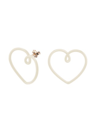 Main View - Click To Enlarge - BEA BONGIASCA - Big Heart 9K Gold Sterling Silver Enamel Earrings
