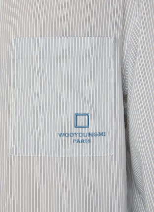  - WOOYOUNGMI - Logo Embroidered Striped Shirt