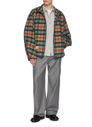 Figure View - Click To Enlarge - WOOYOUNGMI - High Neck Chequered Jacket