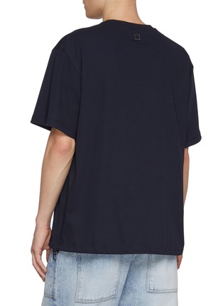 Back View - Click To Enlarge - WOOYOUNGMI - Leather Logo Cotton T-Shirt