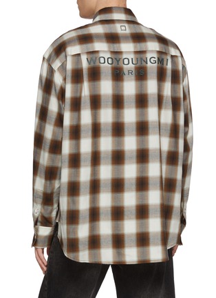 Back View - Click To Enlarge - WOOYOUNGMI - Checkered WYM Pin Pocket Cotton Shirt