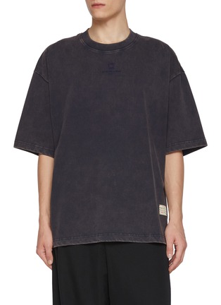 Main View - Click To Enlarge - WOOYOUNGMI - Oversized Square Logo Cotton T-Shirt