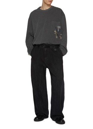 Figure View - Click To Enlarge - WOOYOUNGMI - Vertical Floral Logo Print Cotton T-Shirt