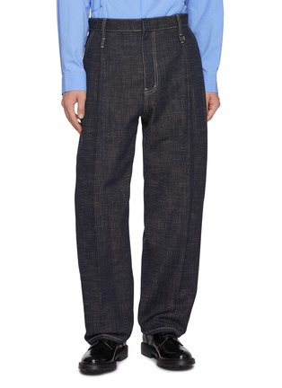 Main View - Click To Enlarge - WOOYOUNGMI - Single Pleat Dark Washed Jeans