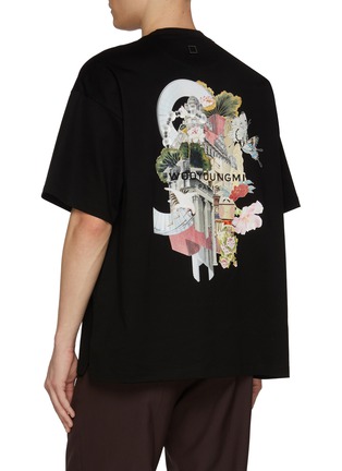 Back View - Click To Enlarge - WOOYOUNGMI - Floating Floral House Print Cotton T-Shirt