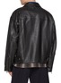 Back View - Click To Enlarge - WOOYOUNGMI - Flannel Hem Leather Shirt Jacket