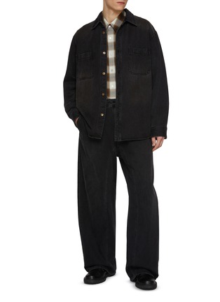 Figure View - Click To Enlarge - WOOYOUNGMI - Elasticated Waist Dark Wash Jeans