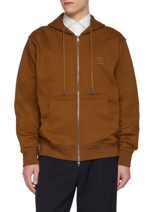 Main View - Click To Enlarge - WOOYOUNGMI - Logo Zip Up Cotton Hooded Jacket