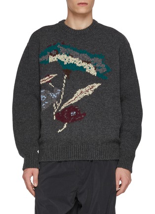 Main View - Click To Enlarge - WOOYOUNGMI - Floral Jacquard Wool Knit Sweater