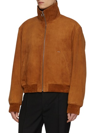 Detail View - Click To Enlarge - WOOYOUNGMI - Shearling Collar Suede Bomber Jacket