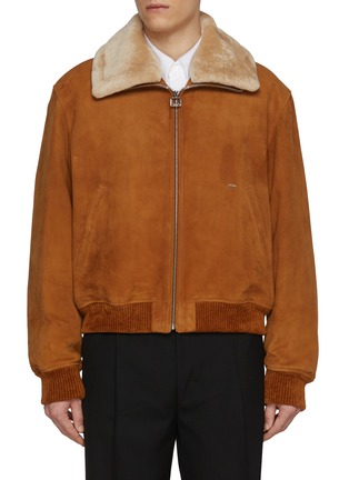 Main View - Click To Enlarge - WOOYOUNGMI - Shearling Collar Suede Bomber Jacket