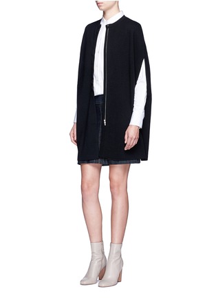 Figure View - Click To Enlarge - THEORY - 'Jonora' zip front wool knit cape
