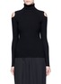 Main View - Click To Enlarge - THEORY - 'Jemless' cold shoulder turtleneck sweater