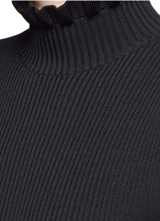 Detail View - Click To Enlarge - THEORY - 'Hedrisa' ruffle turtleneck rib knit dress
