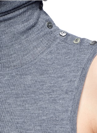 Detail View - Click To Enlarge - THEORY - 'Leendelle' button turtleneck Merino wool knit vest
