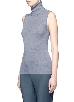 Front View - Click To Enlarge - THEORY - 'Leendelle' button turtleneck Merino wool knit vest