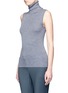 Front View - Click To Enlarge - THEORY - 'Leendelle' button turtleneck Merino wool knit vest