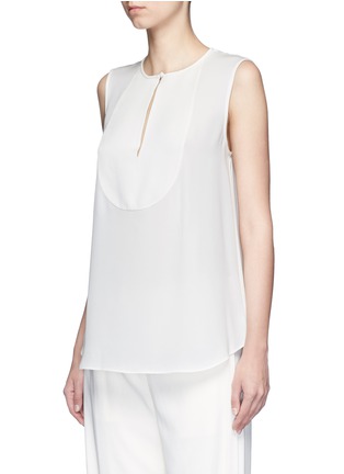 Front View - Click To Enlarge - THEORY - 'Bahliee' satin bib sleeveless silk top