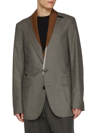 Main View - Click To Enlarge - KOLOR - Layered Shawl Lapel Wool Blend Blazer