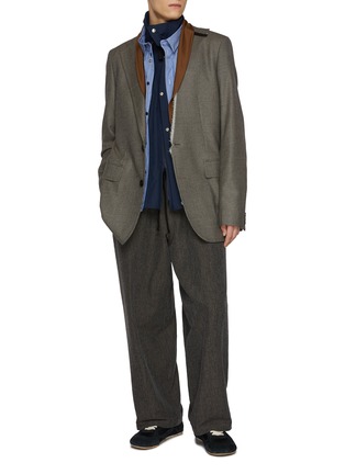 Figure View - Click To Enlarge - KOLOR - Layered Shawl Lapel Wool Blend Blazer