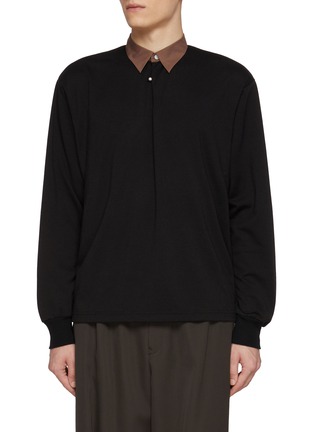 Main View - Click To Enlarge - KOLOR - Contrast Collar Sweater