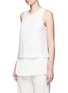 Front View - Click To Enlarge - THEORY - 'Anastaza' pleat hem crepe top