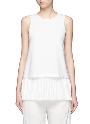 Main View - Click To Enlarge - THEORY - 'Anastaza' pleat hem crepe top