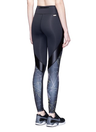 Back View - Click To Enlarge - ALALA - 'Edge' Jagged print performance ankle tights