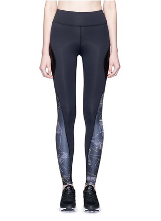 Main View - Click To Enlarge - ALALA - 'Edge' Jagged print performance ankle tights