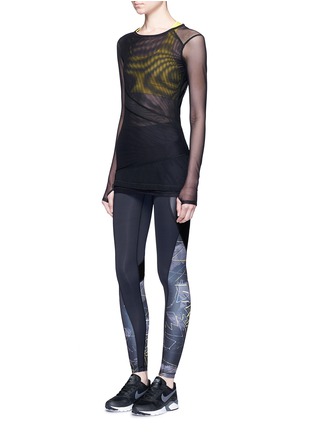Figure View - Click To Enlarge - ALALA - 'Edge' Jagged print performance ankle tights