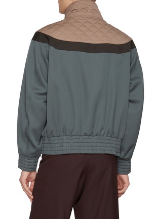 Back View - Click To Enlarge - KOLOR - High Neck Quilted Panel Wool Jacket