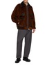 Figure View - Click To Enlarge - KOLOR - Faux Leather Accents Textured Cotton Jacket
