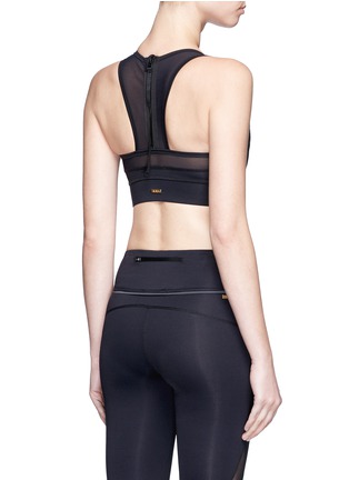 Back View - Click To Enlarge - ALALA - 'Zip It Up' mesh panel sports bra