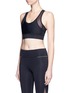 Front View - Click To Enlarge - ALALA - 'Zip It Up' mesh panel sports bra