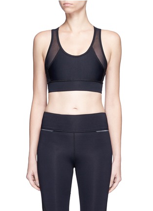 Main View - Click To Enlarge - ALALA - 'Zip It Up' mesh panel sports bra