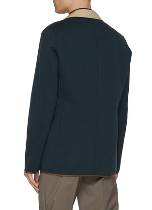 Back View - Click To Enlarge - KOLOR - Single Breasted Contrast Collar Wool Blazer