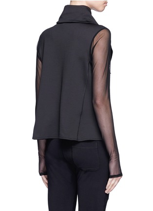 Back View - Click To Enlarge - ALALA - 'Sophisticate' mesh sleeve scuba jersey jacket