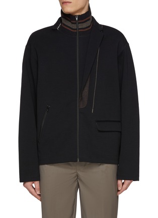 Main View - Click To Enlarge - KOLOR - High Neck Zip Up Wool Jacket