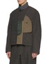 Detail View - Click To Enlarge - KOLOR - Inside Out Panel Back Strap Wool Blend Jacket